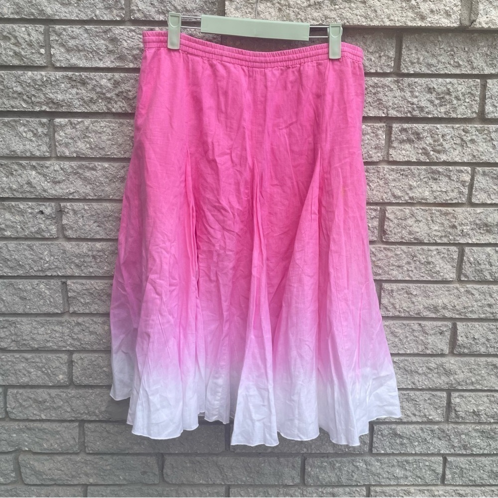 Banana Republic Linen Blend Pink and White Ombre Skirt Size Medium - Picture 5 of 8